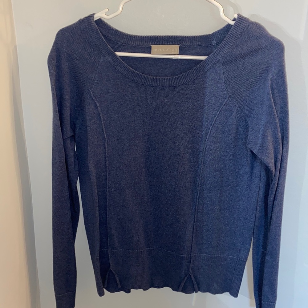 Blue long-sleeve sweater
